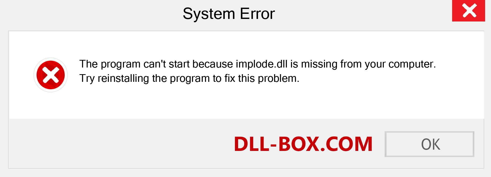  implode.dll file is missing?. Download for Windows 7, 8, 10 - Fix  implode dll Missing Error on Windows, photos, images